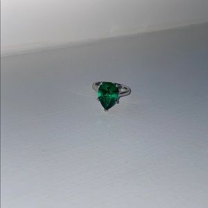 Sterling silver emerald ring